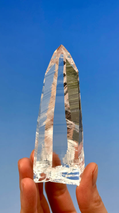 エクストラ クリア ムゾ ハビット ペニャス ブランカス レムリアン クォーツ クリスタル ポイント コロンビア産 (CO-200) 124g