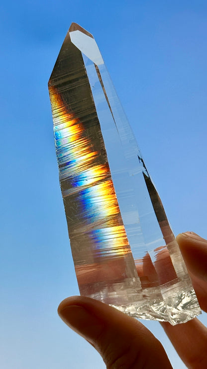 エクストラ クリア ムゾ ハビット ペニャス ブランカス レムリアン クォーツ クリスタル ポイント コロンビア産 (CO-200) 124g