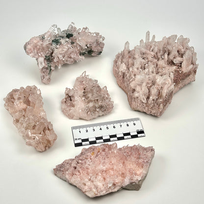 Pink Lemurian Quartz Clusters Medium size (P-1211) 1853g x5