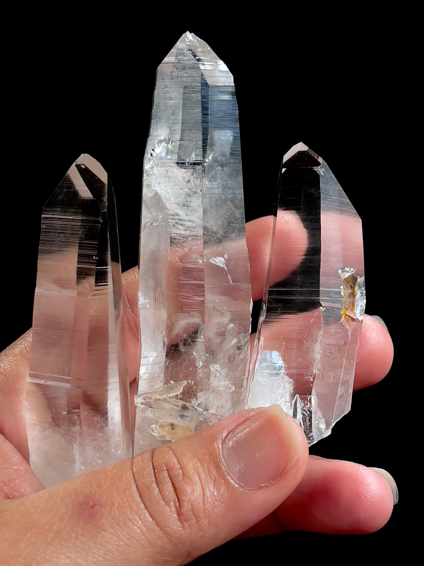 Peñas Blancas Lemurian Quartz Points, Super Optical Clarity Medium and Large size (PE-128)