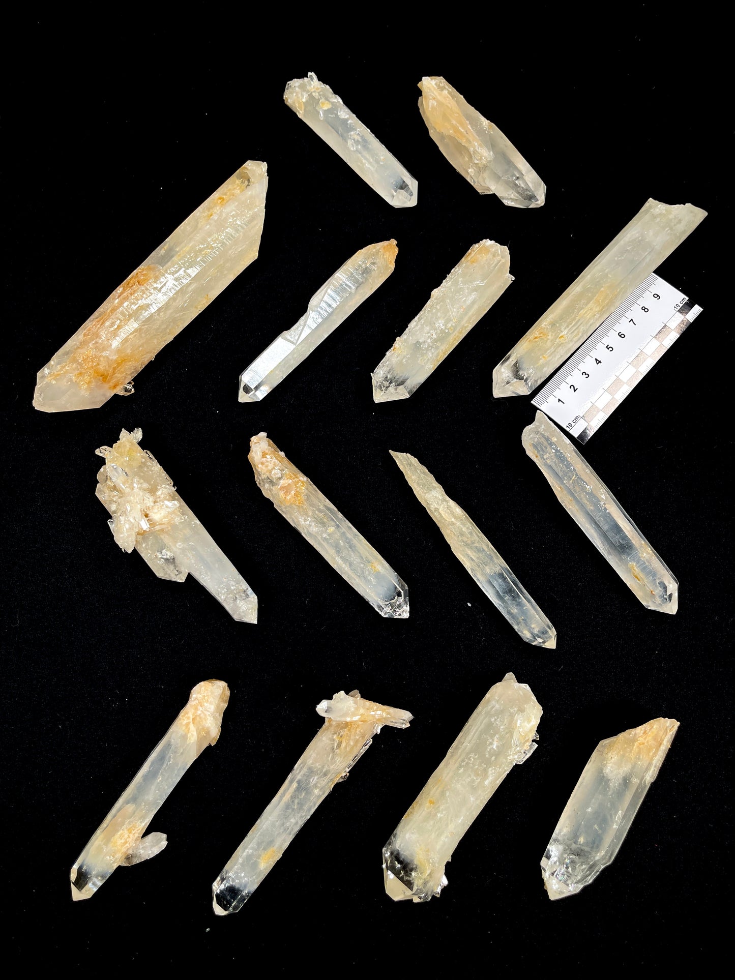 Golden Healer DNA Blue Smoke Lemurian Quartz Crystal Wands Large and Medium size (BS-151A)