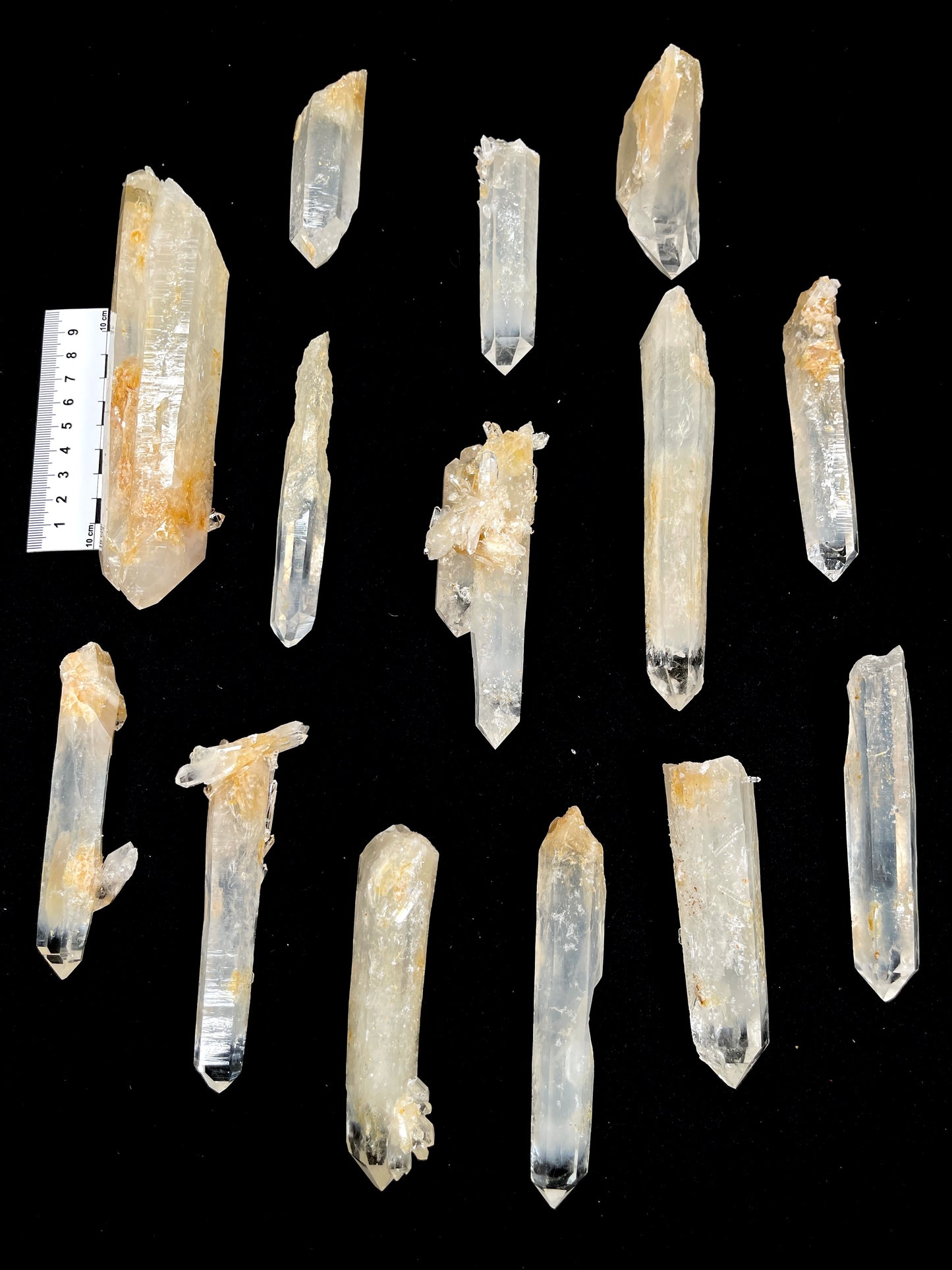 Golden Healer DNA Blue Smoke Lemurian Quartz Crystal Wands Large and Medium size (BS-151A)