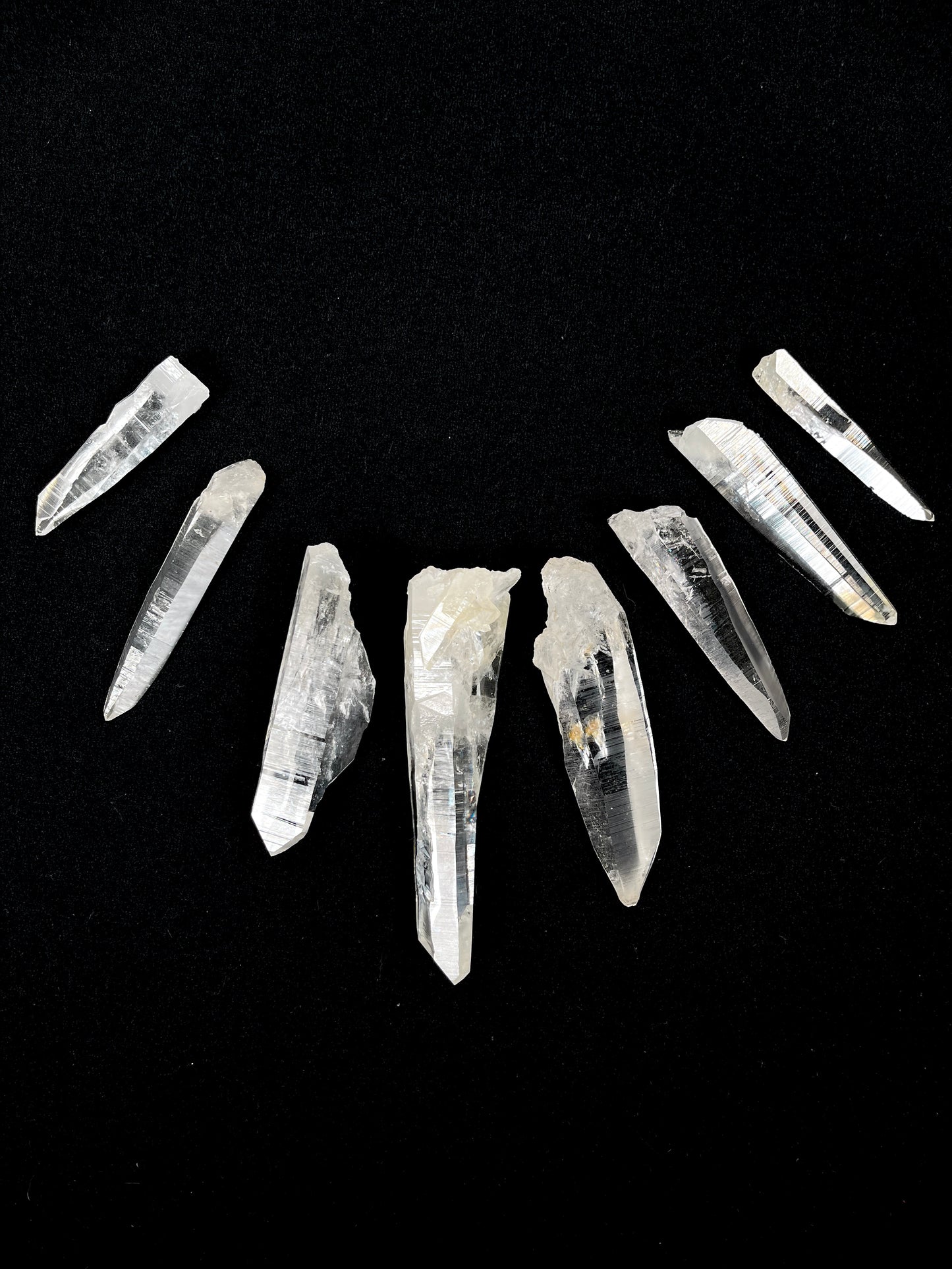 Laser Peñas Blancas Lemurian Quartz Points, Super Optical Clarity Medium size (PE-134)