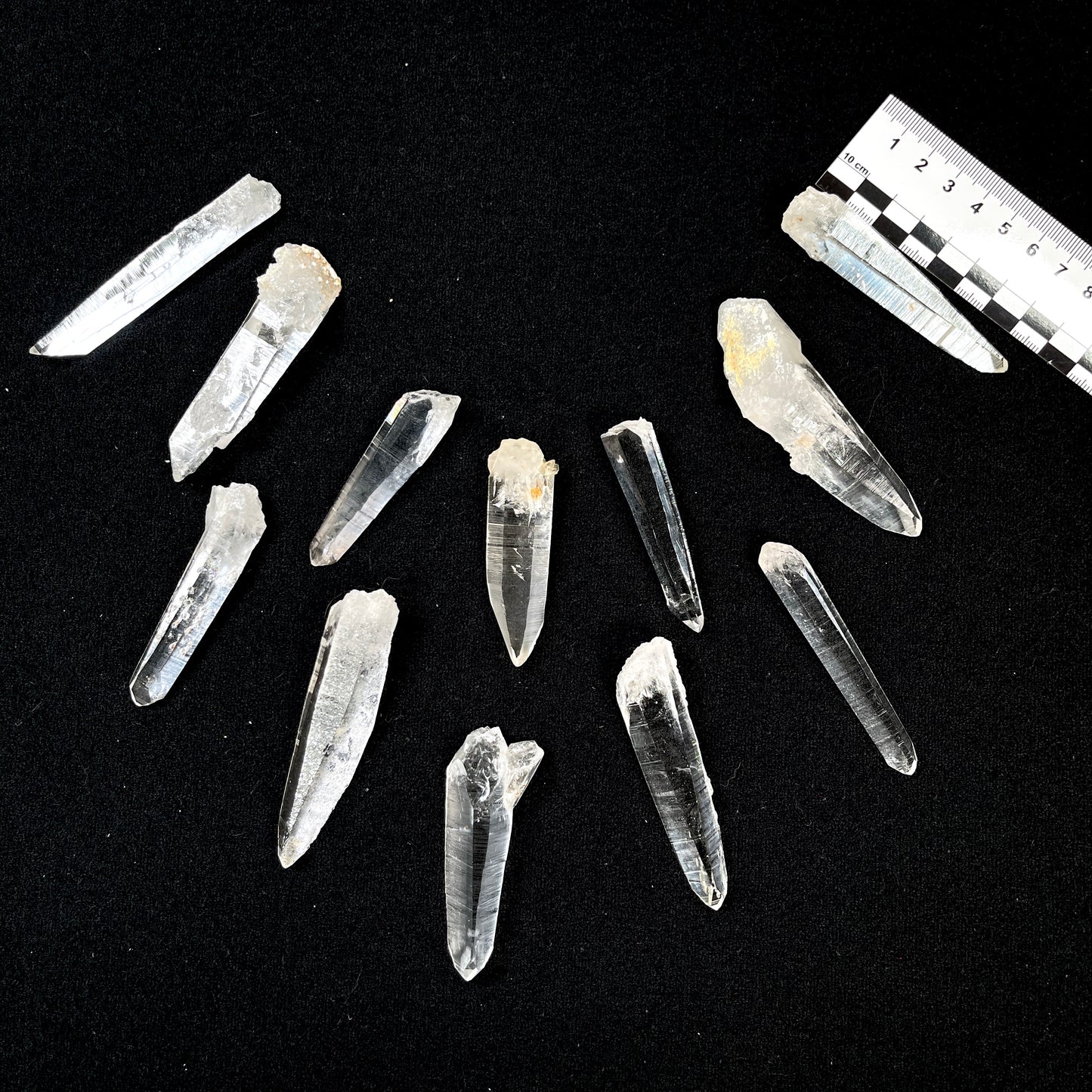 Laser Peñas Blancas Lemurian Quartz Points, Super Optical Clarity small medium size (PE-142)