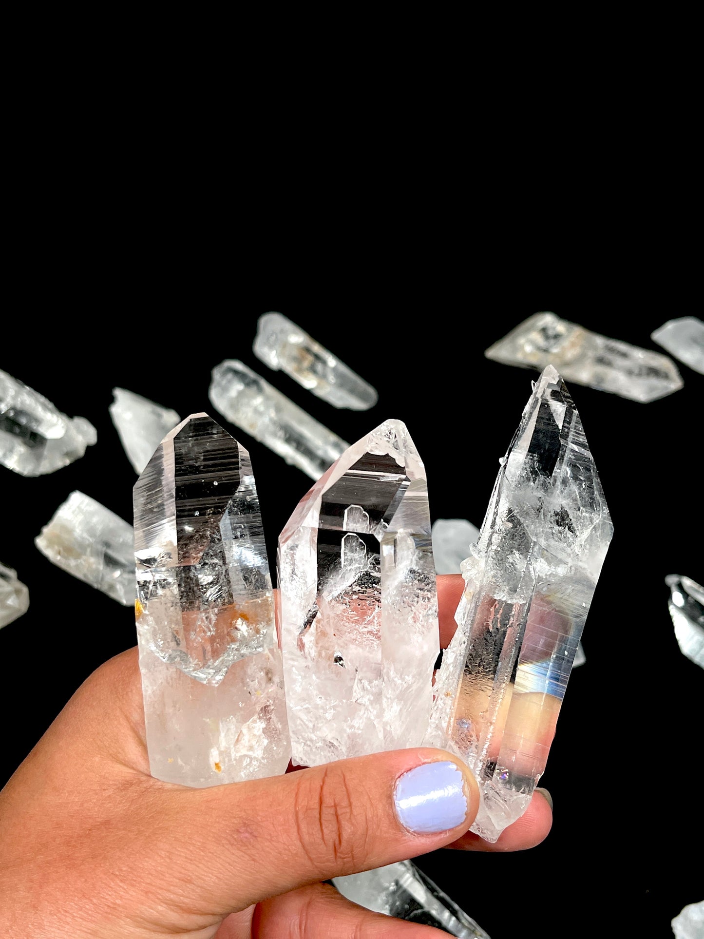 La Belleza Lemurian Quartz Points, Super Optical Clarity Medium & Small size (SO-106)