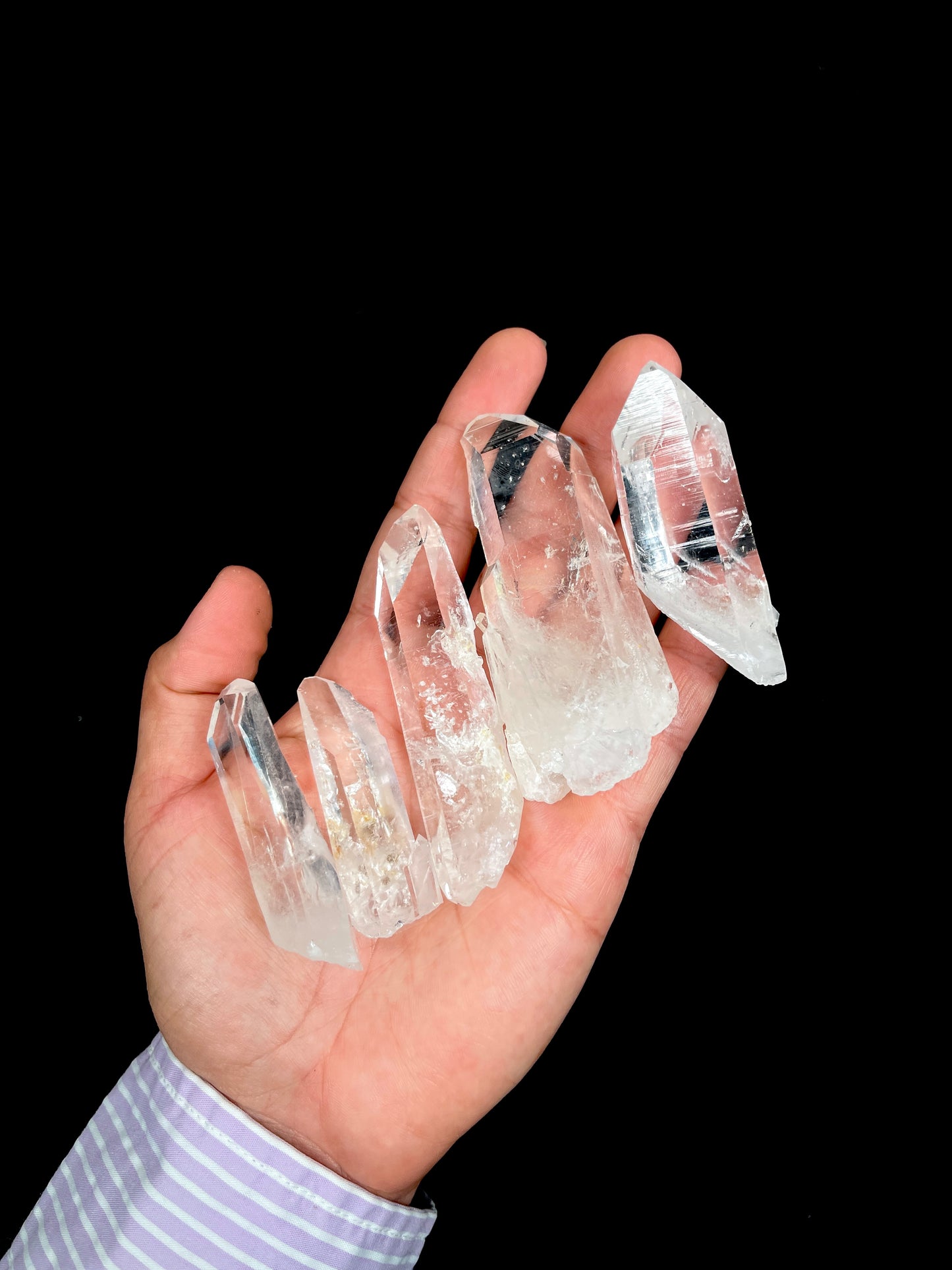 La Belleza Lemurian Quartz Points, Super Optical Clarity Medium & Small size (SO-106)