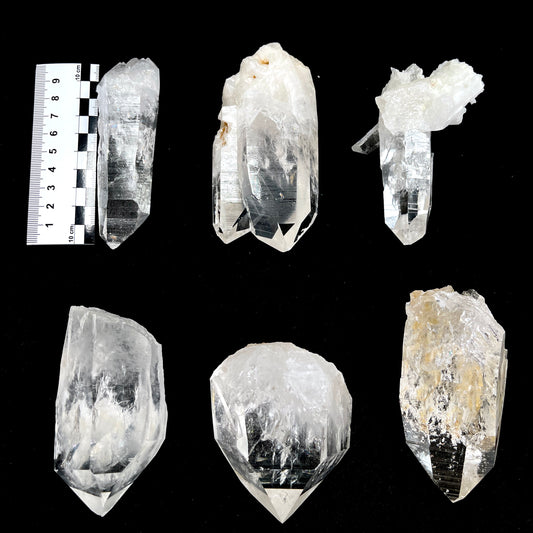 La Belleza Lemurian Quartz Points, Super Optical Clarity medium & large size (SO-108)