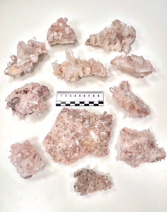 Pink Lemurian Quartz Clusters Small, Medium and Large size (P-1046)