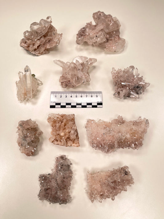 Pink Lemurian Quartz Clusters Small and Medium size (P-1051)