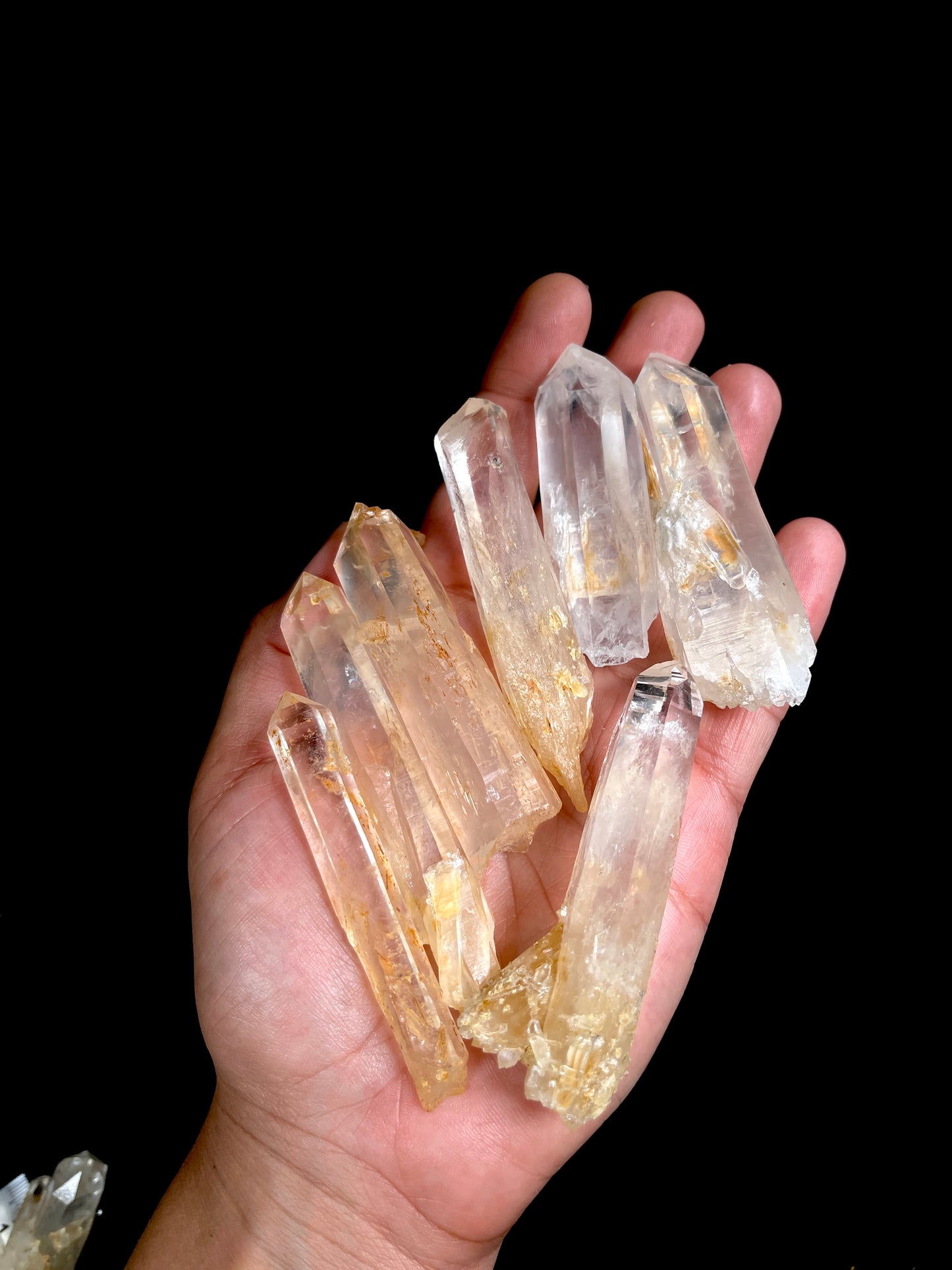 Golden Healer DNA Blue Smoke (Milton mine) Lemurian Quartz Crystal Wands Medium and Large size WHOLESALE (BS-166)