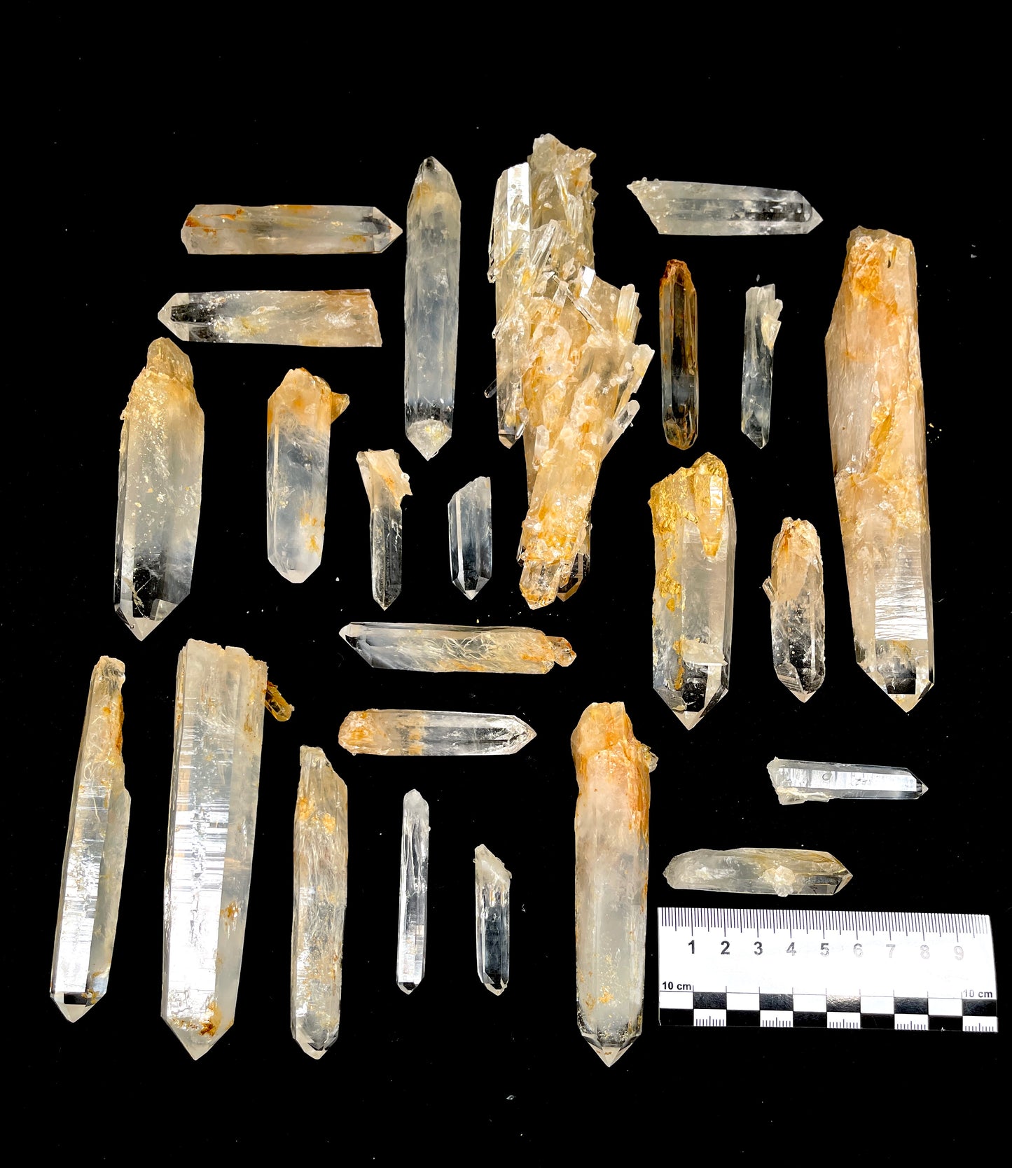 Golden Healer DNA Blue Smoke (Milton Mine) Lemurian Quartz Crystal Wands Mixed size WHOLESALE (BS-174)