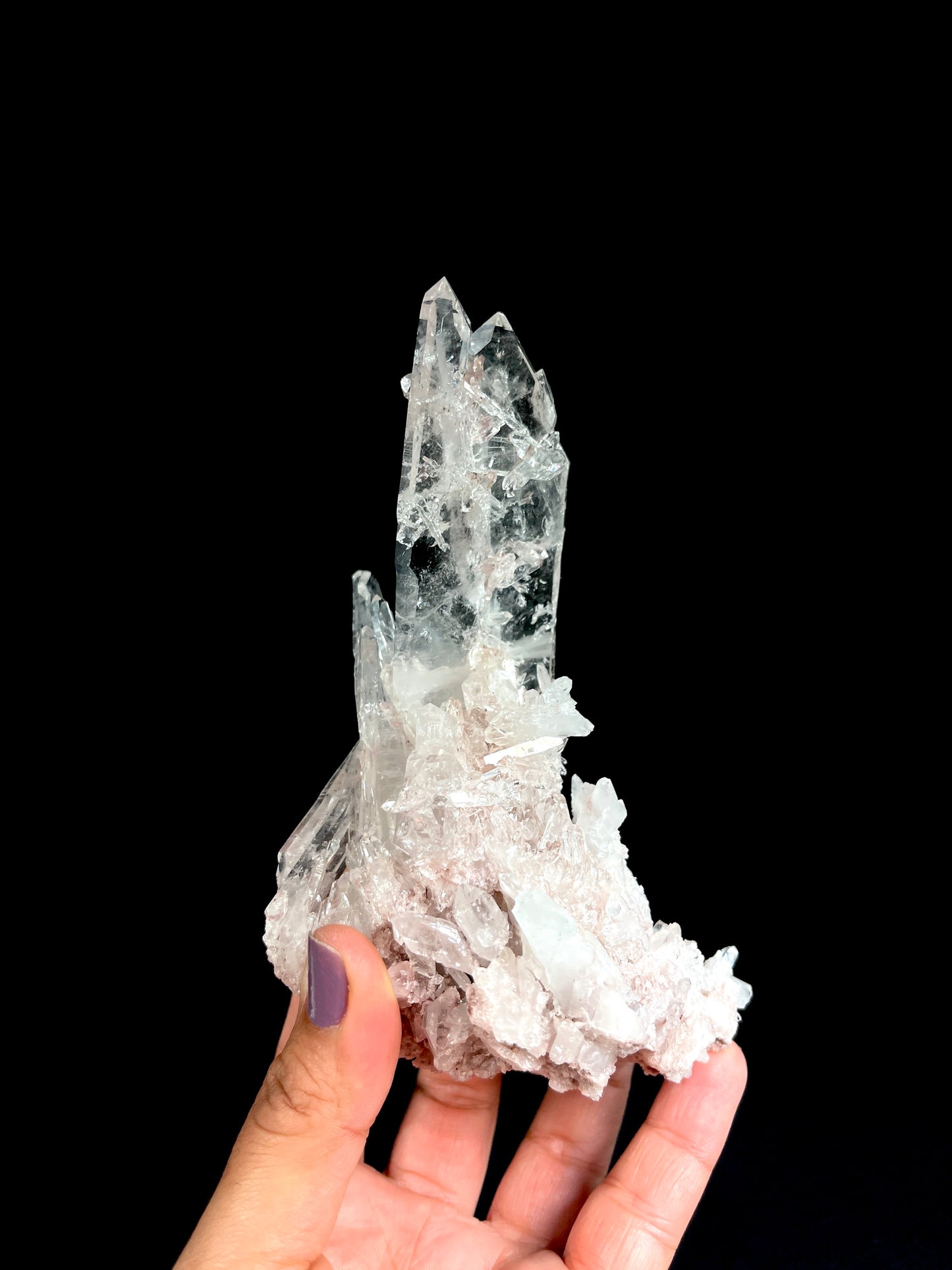 Pink Faden Lemurian Quartz Cluster Medium size ONE OF A KIND SPECIMEN (P-1097)