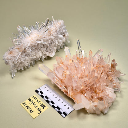 NEEDLE LEMURIAN QUARTZ CRYSTAL CLUSTERS (LC-3016) | WHOLESALE LOT | MIXED SIZE