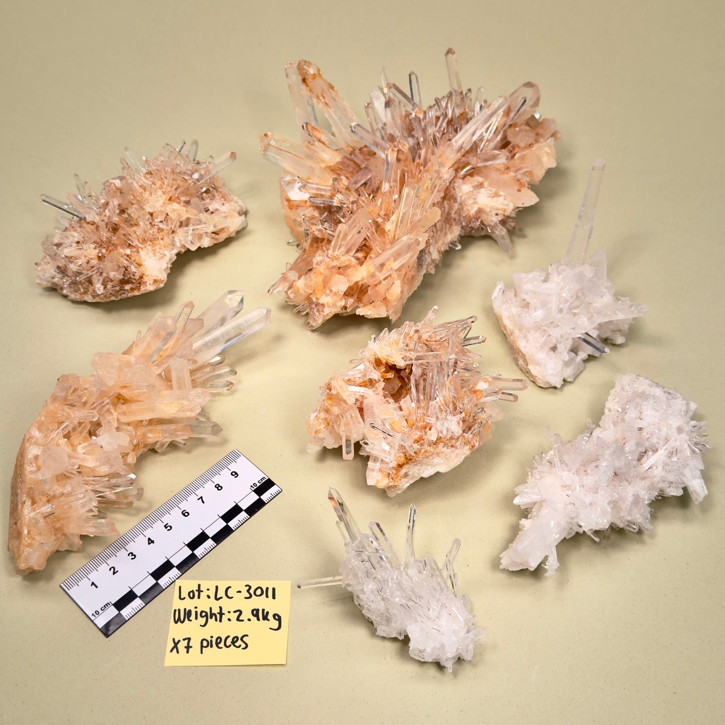 NEEDLE LEMURIAN QUARTZ CRYSTAL CLUSTERS (LC-3011) | WHOLESALE LOT | MIXED SIZE