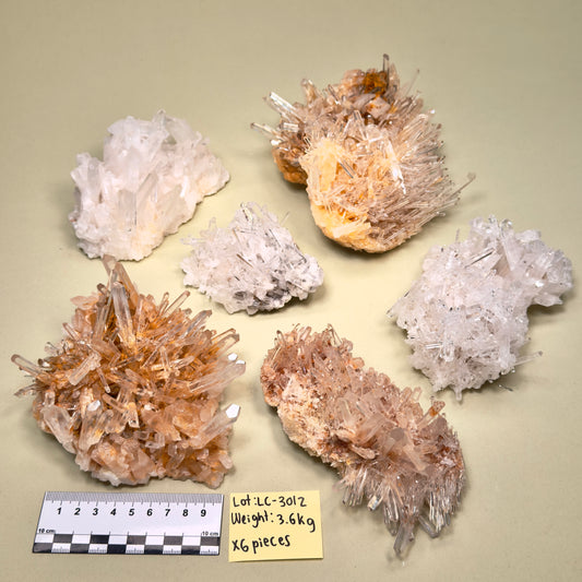NEEDLE LEMURIAN QUARTZ CRYSTAL CLUSTERS (LC-3012) | WHOLESALE LOT | MIXED SIZE