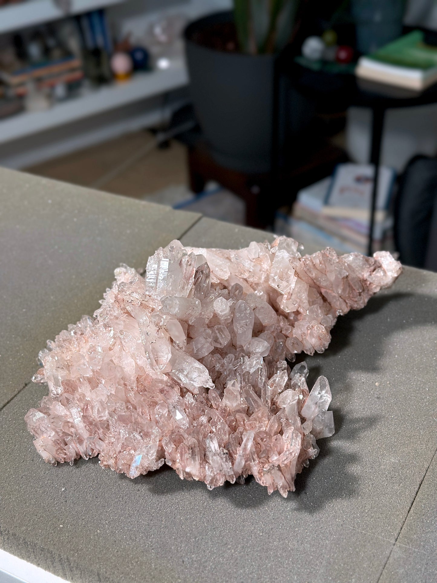 ピンクレムリアンクォーツクラスター（P-）プランティラ