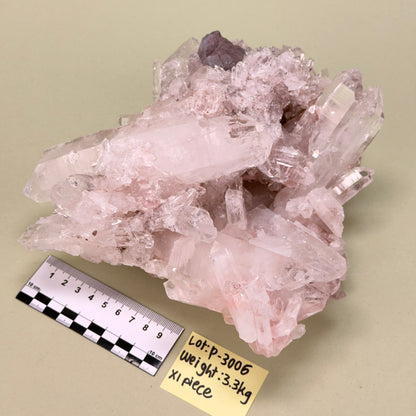 SUPER OPTICAL PINK LEMURIAN QUARTZ CLUSTER (P-3006) | SINGLE WHOLESALE PIECE | MEDIUM SIZE