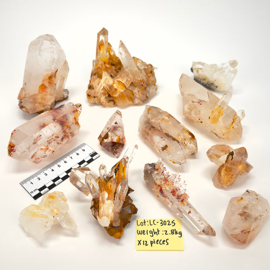 DRAGON FIRE LEMURIAN QUARTZ CLUSTERS (LC-3025) | WHOLESALE LOT | MIXED SIZE