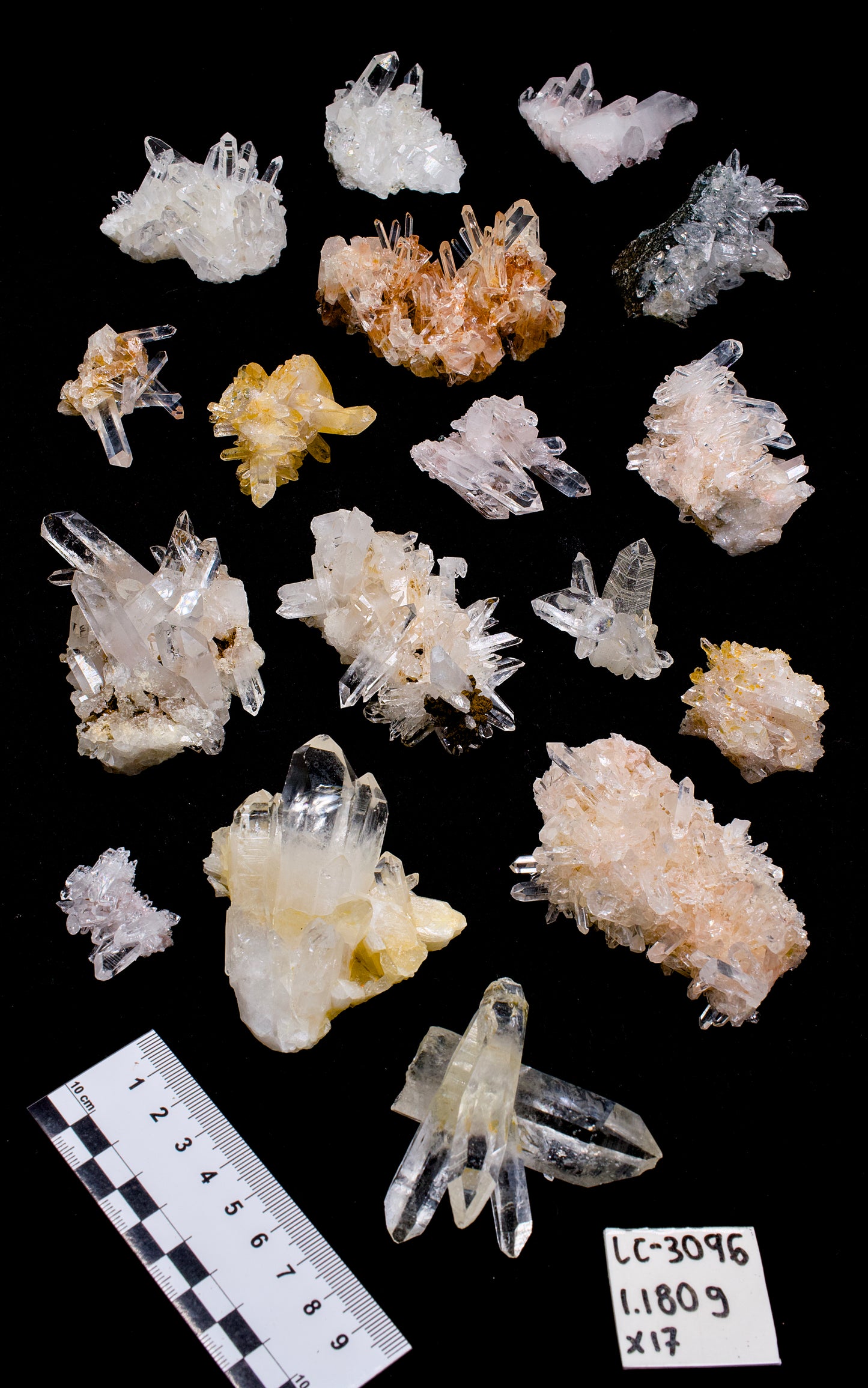 RAINBOW MIX LEMURIAN QUARTZ CLUSTERS (LC-3096) | WHOLESALE LOT | SMALL SIZE 1180g x17