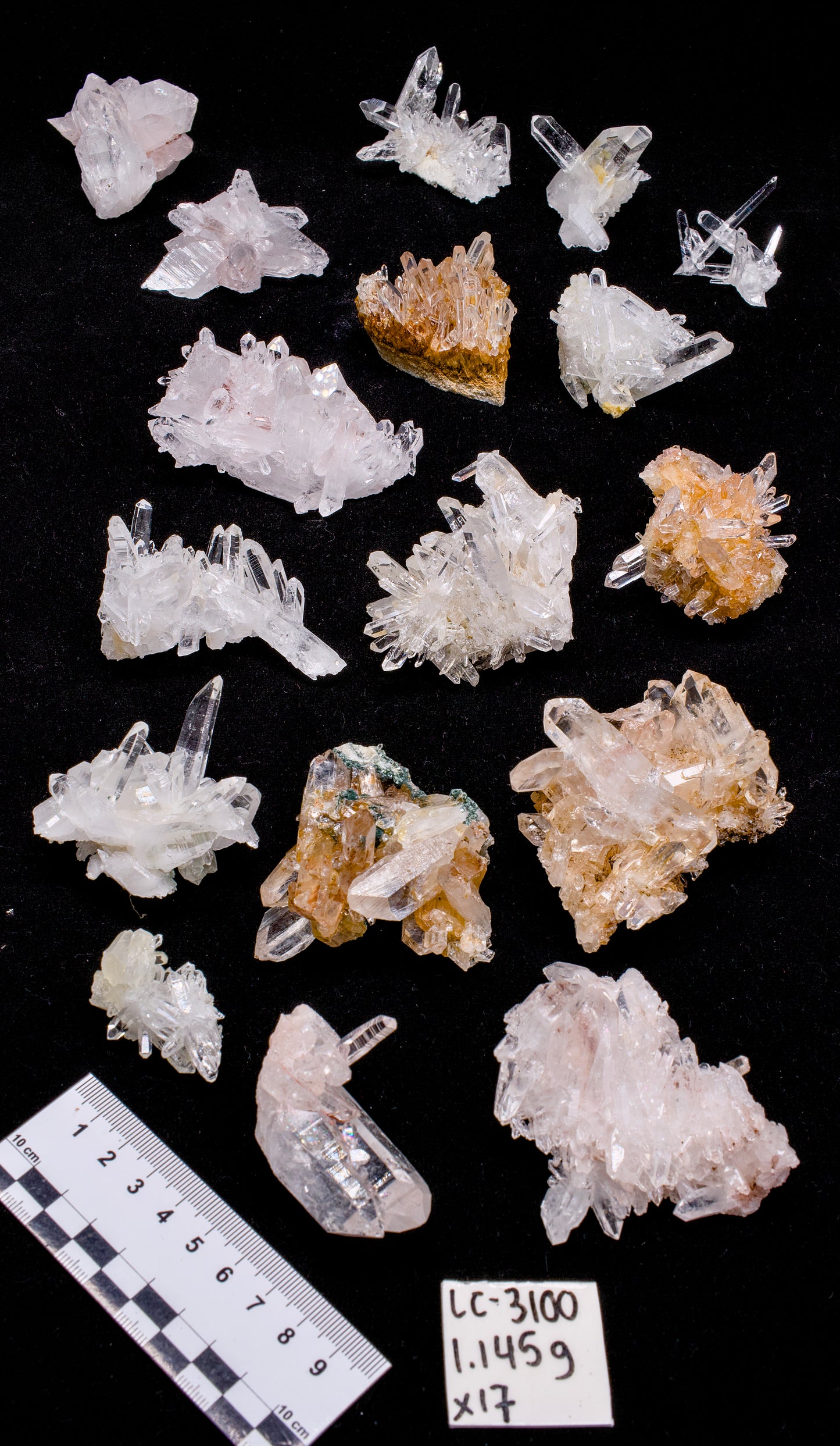RAINBOW MIX LEMURIAN QUARTZ CLUSTERS (LC-3100) | WHOLESALE LOT | SMALL SIZE 1145g x17