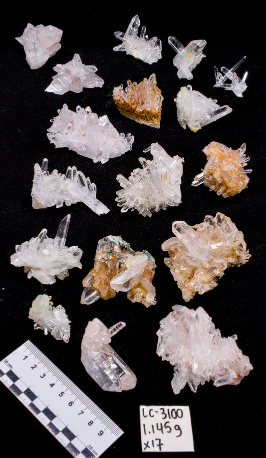 RAINBOW MIX LEMURIAN QUARTZ CLUSTERS (LC-3100) | WHOLESALE LOT | SMALL SIZE 1145g x17