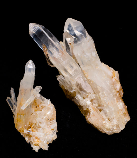 GOLDEN HEALER NEEDLE BLUE SMOKE LEMURIAN QUARTZ CLUSTERS (LC-3101) | WHOLESALE LOT | MEDIUM SIZE 1235g x2