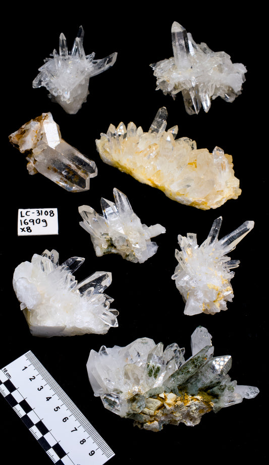RAINBOW MIX LEMURIAN QUARTZ CLUSTERS (LC-3108) | WHOLESALE LOT | MEDIUM SIZE 1690g x8
