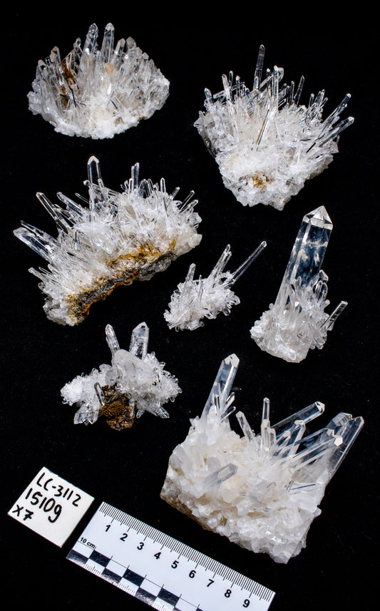 NEEDLE SUPER OPTICAL LEMURIAN QUARTZ CLUSTERS (LC-3112) | WHOLESALE LOT | MEDIUM SIZE 1510g x7