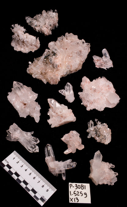PINK LEMURIAN QUARTZ CLUSTERS (P-3081) | WHOLESALE LOT | SMALL SIZE 1525g x13