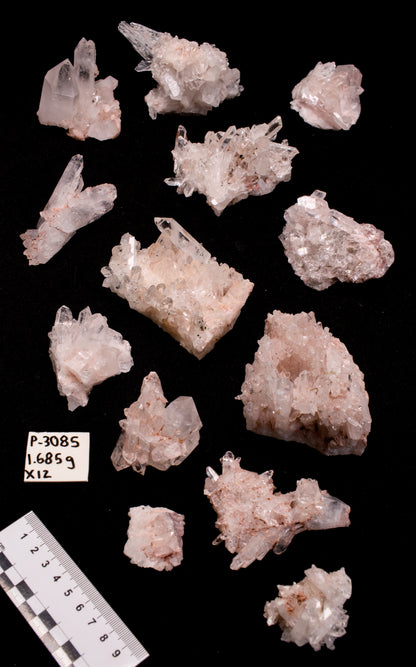 PINK LEMURIAN QUARTZ CLUSTERS (P-3085) | WHOLESALE LOT | SMALL SIZE 1685g x12