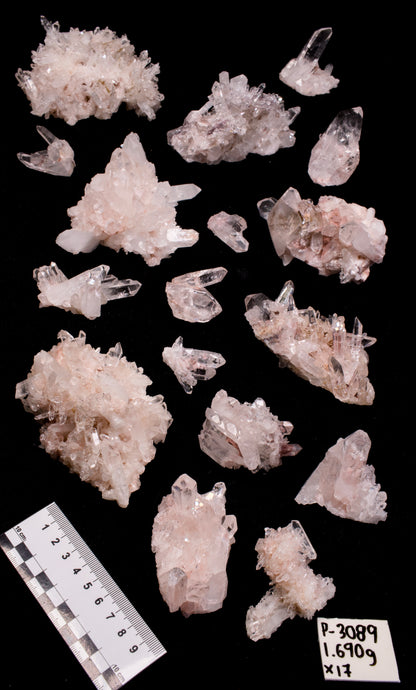 PINK LEMURIAN QUARTZ CLUSTERS (P-3089) | WHOLESALE LOT | SMALL SIZE 1690g x17