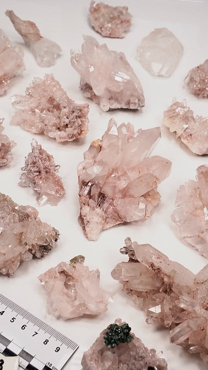 Pink Lemurian Quartz Clusters Small/Medium Size (P-1393) 1920g x16