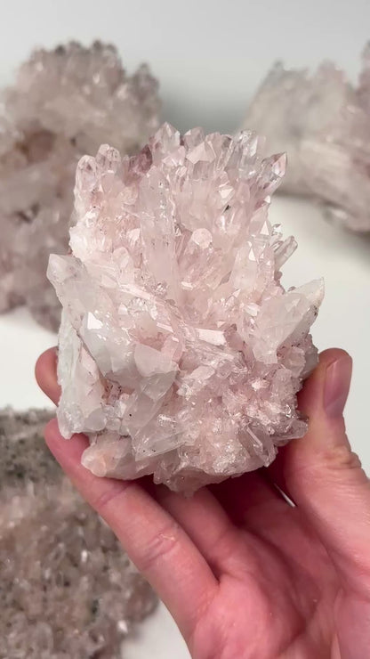 Pink Lemurian Quartz Clusters Medium size (P-1242) 1975g x7