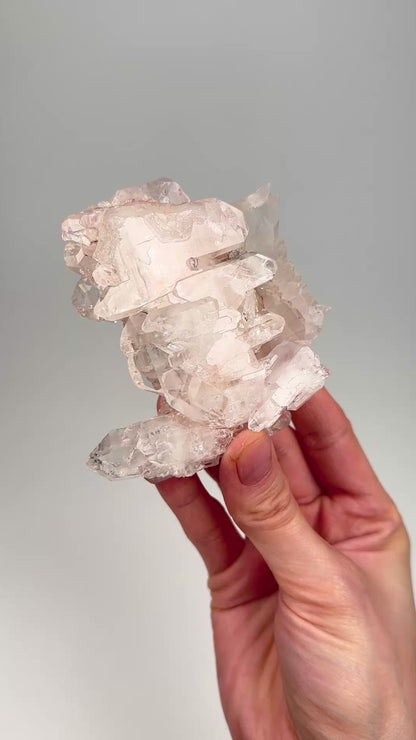 Pink Lemurian Quartz Cluster medium size (Lot: P-1224) 1,426g  x3 pieces