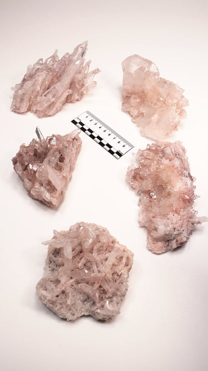 PINK LEMURIAN QUARTZ CLUSTERS MEDIUM SIZE (P-1431) 2,758 X5 | WHOLESALE LOT