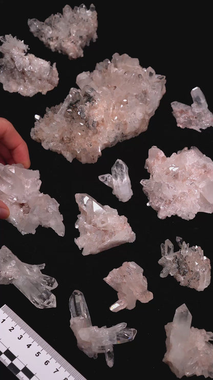 PINK LEMURIAN QUARTZ CLUSTERS (P-3081) | WHOLESALE LOT | SMALL SIZE 1525g x13