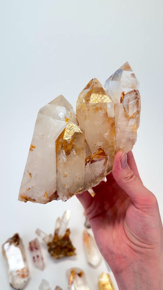 DRAGON FIRE LEMURIAN QUARTZ CLUSTERS (LC-3033) | WHOLESALE LOT | MIXED SIZE