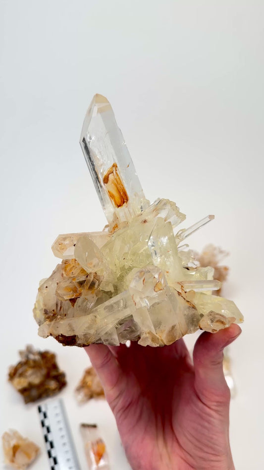 DRAGON FIRE LEMURIAN QUARTZ CLUSTERS (LC-3034) | WHOLESALE LOT | MIXED SIZE