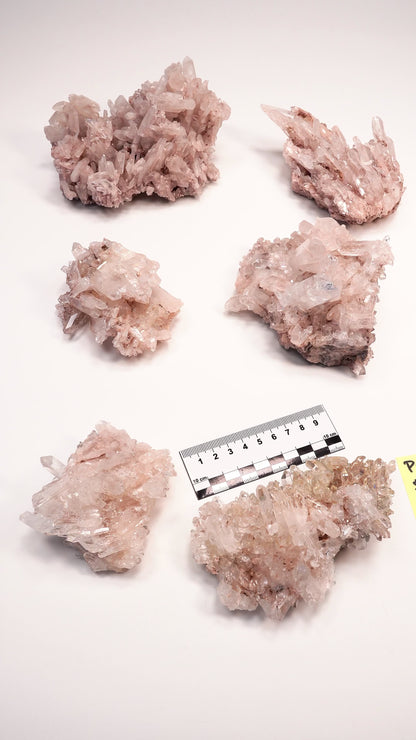 PINK LEMURIAN QUARTZ CLUSTERS SMALL SIZE (P-1455)  2,730 G X6 | WHOLESALE LOT