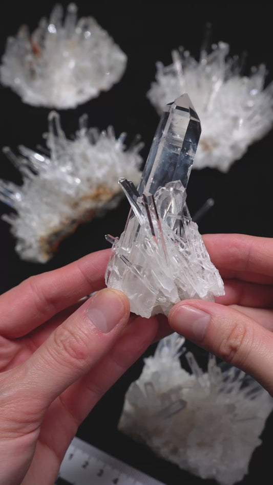 NEEDLE SUPER OPTICAL LEMURIAN QUARTZ CLUSTERS (LC-3112) | WHOLESALE LOT | MEDIUM SIZE 1510g x7