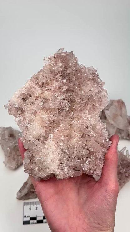 Pink Lemurian Quartz Clusters Medium size (P-1193) 1485g x5