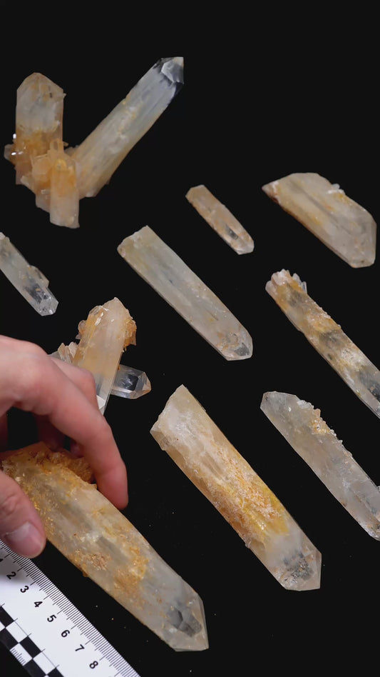 GOLDEN HEALER DNA BLUE SMOKE LEMURIAN QUARTZ POINTS (BS-3031) | WHOLESALE LOT | MIXED SIZE 1395g x10