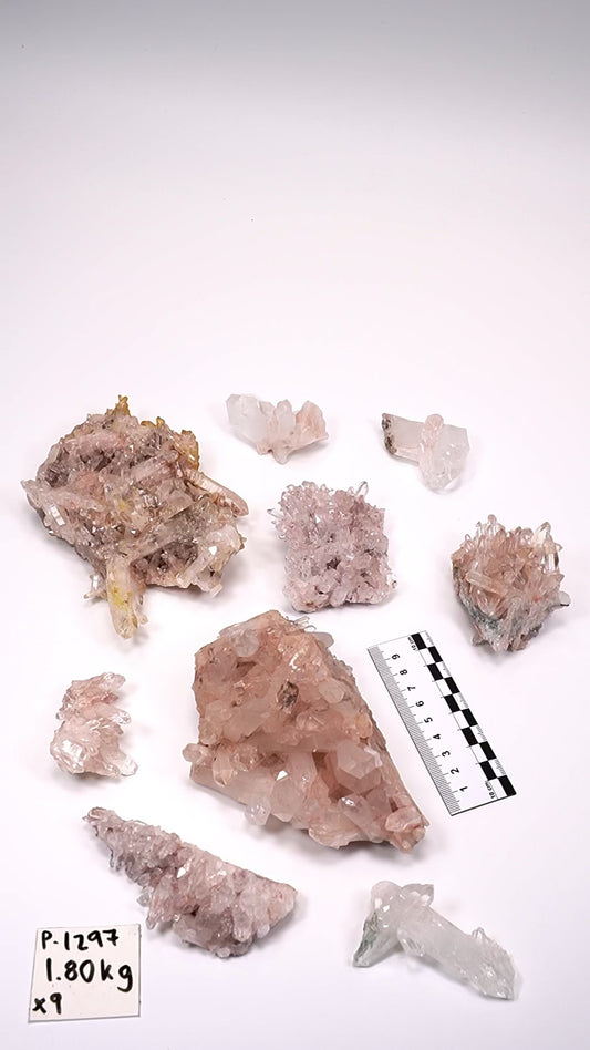 Pink Lemurian Quartz Clusters (P-1297)