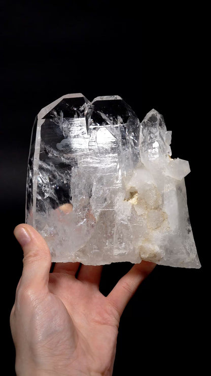 極めて希少なタントリック・トリプレット・タビュラー・ペニャス・ブランカス・レムリアン・クォーツ・クリスタル・コレクター標本（ロット：CO-281）1129g