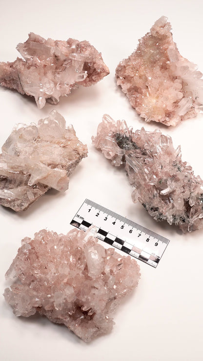 PINK LEMURIAN QUARTZ CLUSTERS MEDIUM SIZE (P-1449) 2.912 G X5 | WHOLESALE LOT