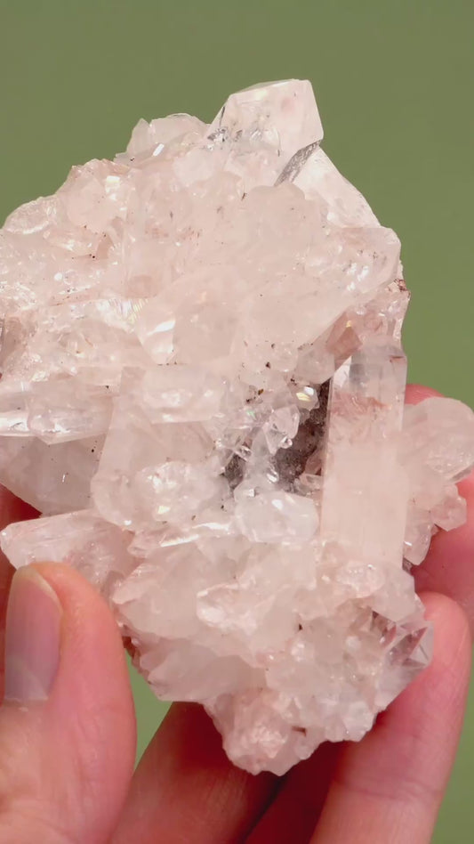 SUPER OPTICAL PINK LEMURIAN QUARTZ CLUSTERS (P-3009) | WHOLESALE LOT | MIXED SIZE