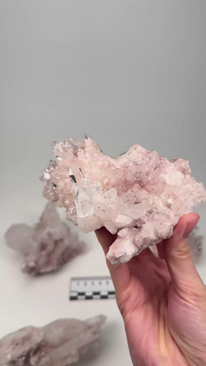 Pink Lemurian Quartz Cluster medium size (Lot: P-1227) 1,769g  x4 pieces
