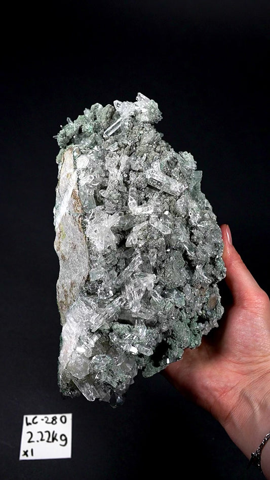 Green (fuchsite) Lemurian Quartz Cluster (LC-280)