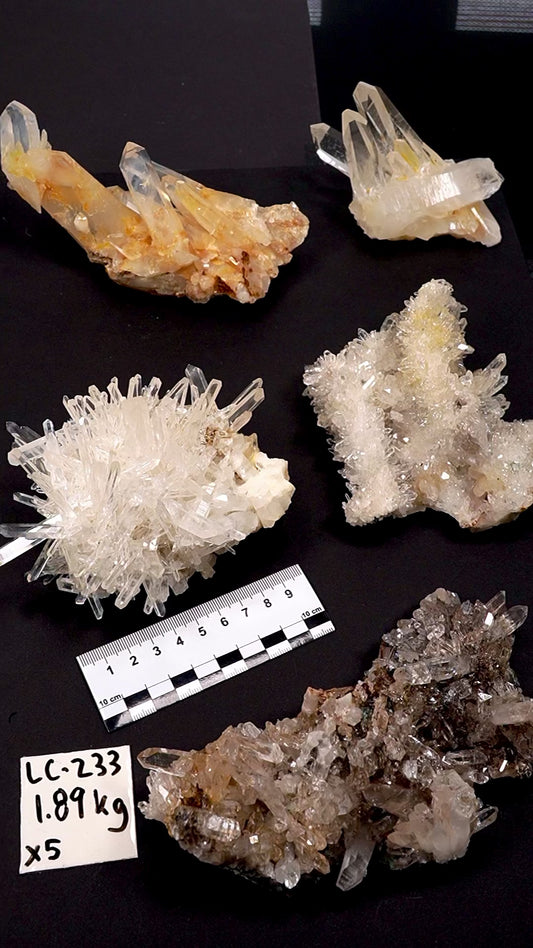 Lemurian Quartz Clusters mixed selection Rainbow Lot (LC-233)