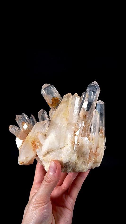 Golden Healer Blue Smoke Lemurian Quartz Cluster with Phantom Inclusions  (LC-277)